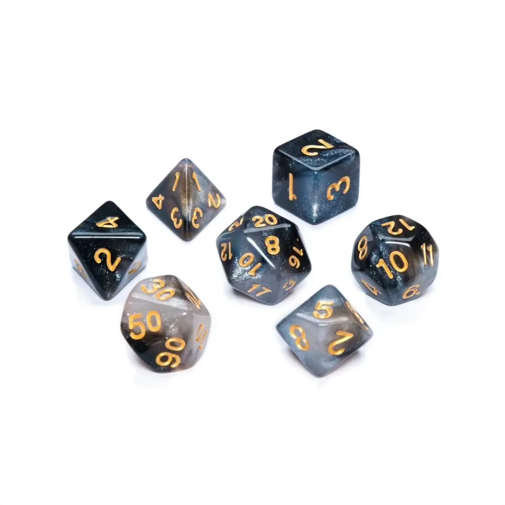 7-Dice Set – Galaxy (Black/White)